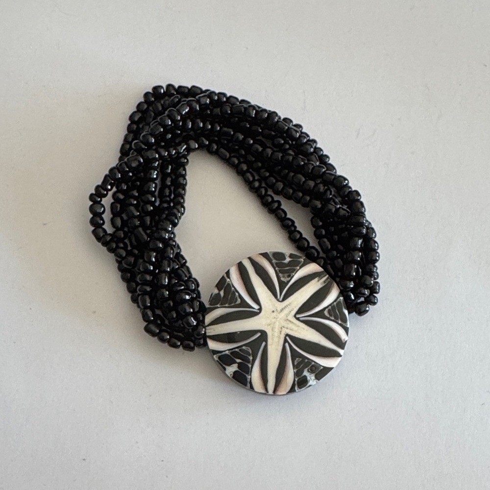 Black and White Beaded Bracelet
